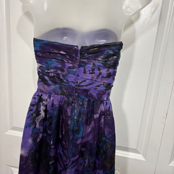 Jump Apparel Dress Womens 3/4 Strapless Purple Gown Prom Formal Beaded Y2K - Picture 5 of 11
